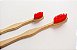 Escova de dente infantil de bambu personalizada - cerdas vermelhas - Imagem 1