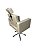 Cadeira Poltrona De Cabeleireiro Bege Hidráulica Encosto Com Regulagem Base Cromada - Imagem 2