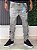 Calça Brow Jeans X Cinza- Botão Azul - Imagem 1