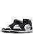 Jordan 1 Mid SE Patent Black White Metallic Silver Metallic Gold - Imagem 1