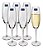 Jogo 6 Taças 220 ml Champanhe Espumante Cristal Ecológico-Premium- Gastro - Imagem 1