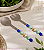 Garfo e Colher de Salada de Inox Decorados com Resina Azul, Marfim e Verde - Imagem 1