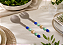 Garfo e Colher de Salada de Inox Decorados com Resina Azul, Marfim e Verde - Imagem 2