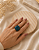 Anel Prateado com Resina Esmeralda (n 18) - Imagem 2