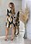 Vestido Kimono Estampado Folha Manga Morcego - Imagem 3