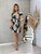 Vestido Kimono Estampado Folha Manga Morcego - Imagem 2