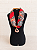 Colar de Lenço Estampado Vermelho com Pingente - Imagem 2