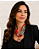Colar de Lenço Estampado Vermelho com Pingente - Imagem 1