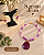 Brinco Pendente Dourado com Quartzo Ametista - Imagem 3