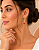 Brinco Pendente Dourado com Strass Vermelho - Imagem 1