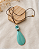 Colar de Cordão e Resina Turquesa com Pingente Gota - Imagem 2