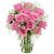 Arranjo de Rosas Pink em Vaso - Imagem 1