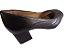 Sapato, peep-toe, salto bloco 4 cms, preto com detalhes cobra - Imagem 2