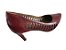 Sapato couro scarpin, com detalhes vazados laterais, salto fino 5,5 cms, cores grafite ou bordô - Imagem 3