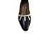 Sapato couro preto com detalhe porcelana, salto bloco 5,5 cms, - Imagem 4