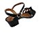 Sandália croco preto couro, com lacinho frente e traseiro com fivela, salto 3 cms - 8303ouz - Imagem 2