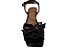 Sandália croco preto couro, com lacinho frente e traseiro com fivela, salto 3 cms - 8303ouz - Imagem 4