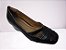 Sapato couro cor preto, detalhes peças croco preto, salto anabela 3,5 cms. - Imagem 1