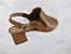 Sandália couro BEGE, estilo sandal boot, salto 4 cms. - Imagem 2