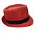 Chapéu Panamá Vermelho com fita Preta - Imagem 3