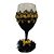 Taça vinho Preta c/ Caveira e Tridente Dourado - Imagem 3