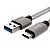 Cabo USB-C para USB 3.1 Nylon Cinza 1 Metro - GT - Imagem 2