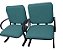 02 Cadeiras para Escritório para Obesos até 250kg Verde - Imagem 1