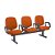 Cadeira para Igrejas Evangélicas  em Longarina com 03 lugares Linha Blenda Laranja - Imagem 1