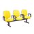 Cadeira para Igrejas Evangélicas em Longarina com 03 lugares Linha Blenda Amarelo - Imagem 1
