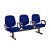 Cadeira para Igrejas Evangélicas em Longarina com 03 lugares Linha Blenda Azul - Imagem 1