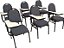 Kit com 6 Cadeiras Universitária para Auditórios Linha Hotel Cinza - Imagem 1