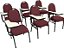 Kit com 6 Cadeiras Universitária para Auditórios Linha Hotel Vermelho - Imagem 1