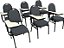 Kit com 6 Cadeiras Universitária para Auditórios Linha Hotel Cinza - Imagem 1