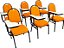 Kit com 6 Cadeiras Universitária para Auditórios Linha Hotel Laranja - Imagem 1