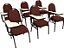 Kit com 6 Cadeiras Universitária para Auditórios Linha Hotel Vermelho - Imagem 1