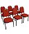 Kit com 6 Cadeiras para Auditórios Linha Hotel Vermelho - Imagem 1