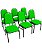 Kit com 6 Cadeiras para Auditórios Linha Hotel Verde - Imagem 1