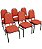 Kit com 6 Cadeiras para Auditórios Linha Hotel Vermelho - Imagem 1