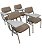 Kit com 4 Cadeiras Escolar Universitária para Auditórios Linha Hotel Smart Bege - Imagem 1