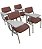 Kit com 4 Cadeiras Escolar Universitária para Auditórios Linha Hotel Smart Vermelho - Imagem 1