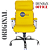 Cadeira Original Eames Presidente com Rodinhas Cromadas e Anti Risco Linha Capa em Madeira Amarelo - Imagem 5