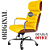 Cadeira Original Eames Presidente com Rodinhas Cromadas e Anti Risco Linha Capa em Madeira Amarelo - Imagem 6