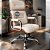 Cadeira Original Eames Presidente com Rodinhas Cromadas e Anti Risco Linha Capa em Madeira Bege - Imagem 1