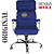 Cadeira Original Eames Presidente com Rodinhas Cromadas e Anti Risco Linha Capa em Madeira Azul Royal - Imagem 5
