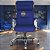 Cadeira Original Eames Presidente com Rodinhas Cromadas e Anti Risco Linha Capa em Madeira Azul Royal - Imagem 2