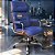 Cadeira Original Eames Presidente com Rodinhas Cromadas e Anti Risco Linha Capa em Madeira Azul Royal - Imagem 1