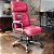 Cadeira Original Eames Presidente com Rodinhas Cromadas e Anti Risco Linha Capa em Madeira Rosa Pink - Imagem 1