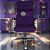 Cadeira Original Eames Presidente com Rodinhas Cromadas e Anti Risco Linha Capa em Madeira Roxo - Imagem 2