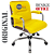 Cadeira Original Eames Diretor com Rodinhas Cromadas e Anti Risco Linha Capa em Madeira Amarelo - Imagem 3