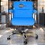 Cadeira Original Eames Diretor com Rodinhas Cromadas e Anti Risco Linha Capa em Madeira Azul Bebê - Imagem 2